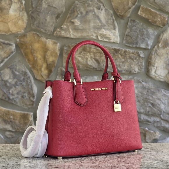 Michael Kors Adele Medium Red Satchel - Picture 1 of 10
